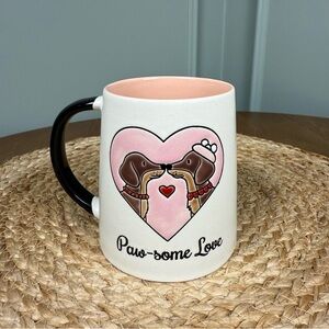 Spectrum Designz Paw-some Love Dachshund Ceramic Mug White & Pink Black Handle
